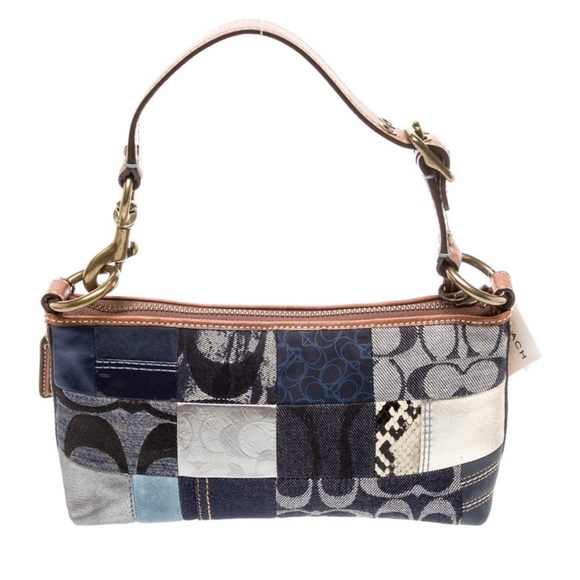 Coach Patchwork Shoulder Bag in Blue and Silver - Picture 7 of 10